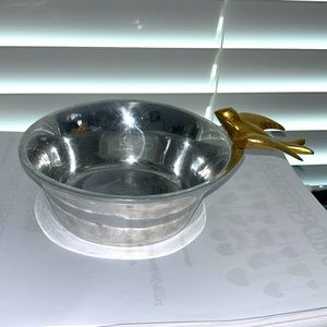 Dove Small Decorative Serving Bowl in Silver Gold